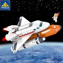 Кази создатель город Space Shuttle ракета спутниковая станция технологические строительные блоки звезда Кирпичи Модель DIY игрушечные лошадки