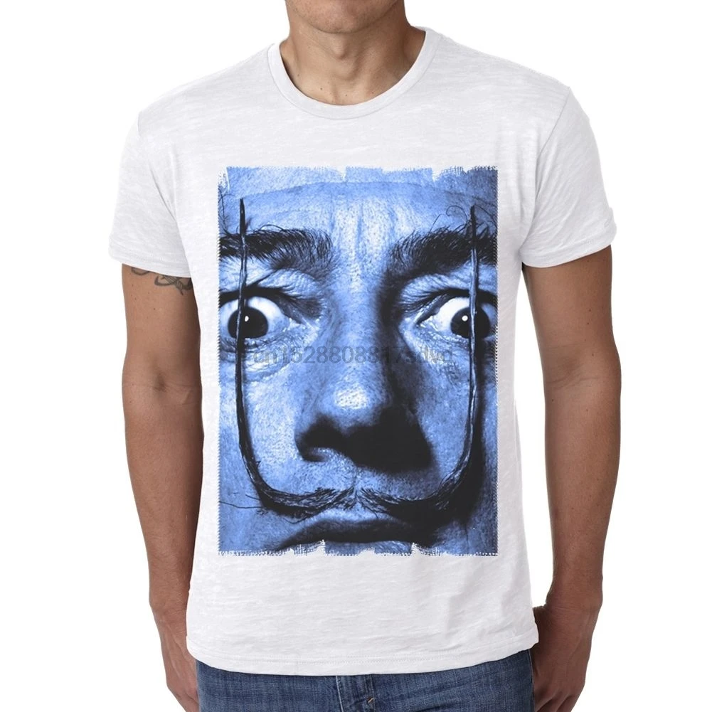 Salvador Dali H синяя мужская футболка звезда знаменитостей | Мужская одежда
