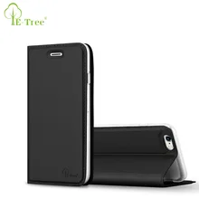 

E-Tree Brand pu flip leather cover for iphone 6/6s leather case with card slots and stand function