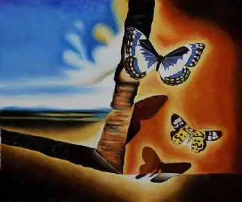 LANDSCAPE WITH BUTTERFLIES BY SALVADOR DALI REPRINT ON CANVAS WALL ART DECOR