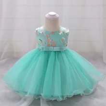 Розничная, летние платья с цветочным рисунком для девочек платье принцессы на свадьбу платье принцессы на день рождения, крещение для маленьких девочек 6 до 24 месяцев, L1848XZ