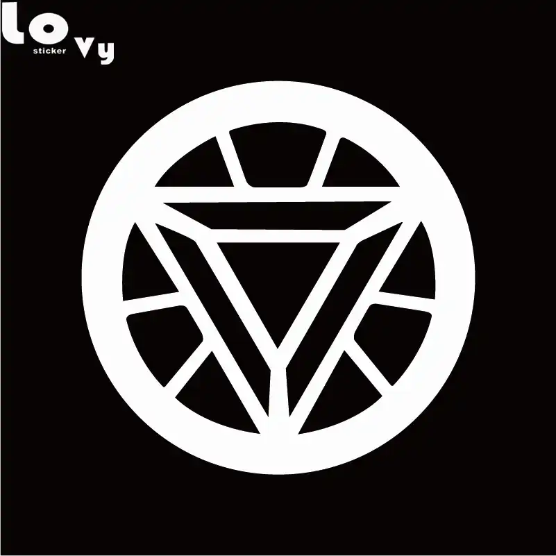 Pegatina de pared de superhéroe de los años 80 con Logo de Iron Man