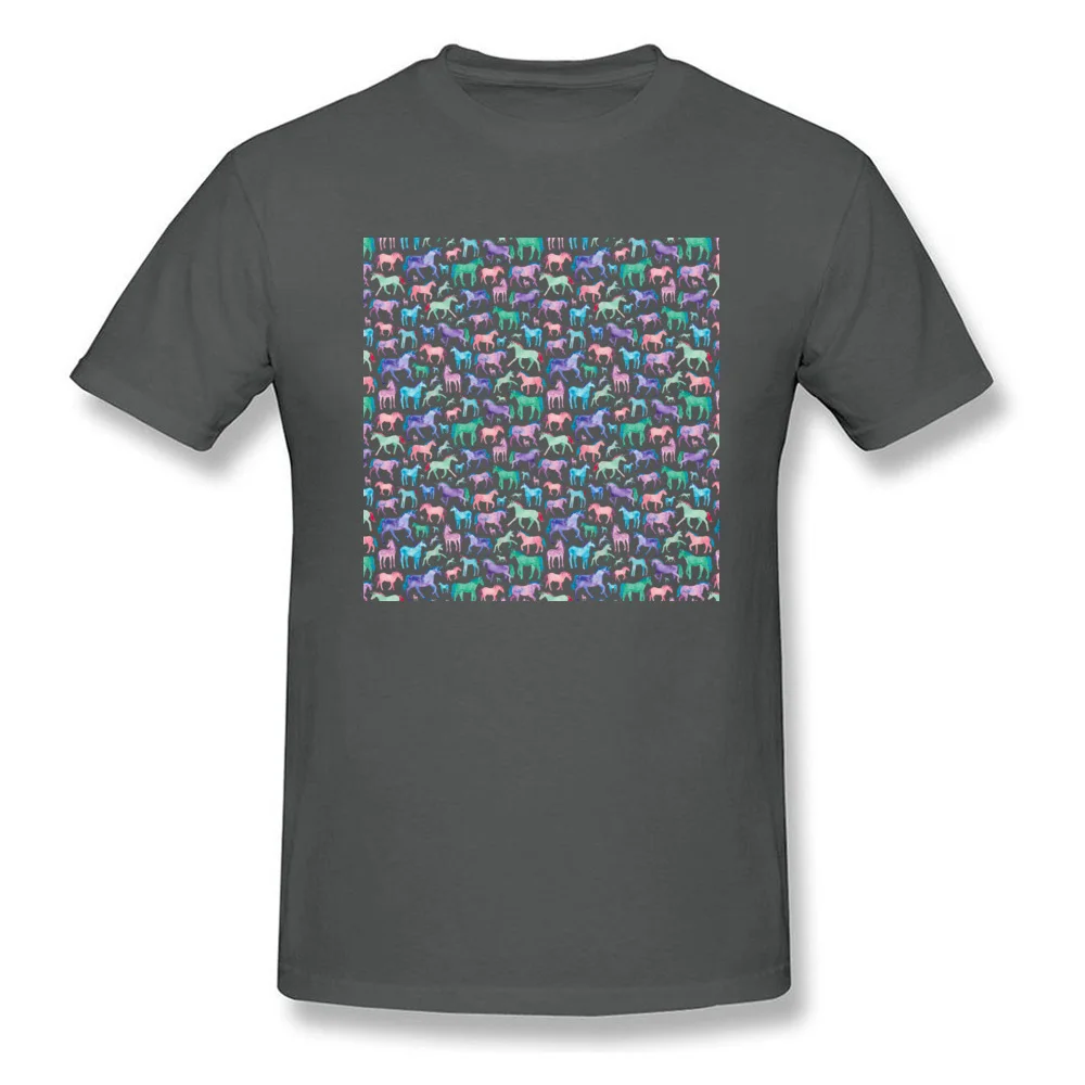 Short Sleeve T Shirt Crew Neck Pure Cotton Men's Tshirts Watercolour Pastel Unicorns Fashionable Tops Tees Coupons Watercolour Pastel Unicorns carbon