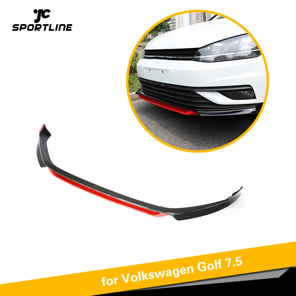 

Front Bumper Lip Splitters For VW Volkswagen Golf 7.5 Standard 4-Door 2018 2019 Front Bumper Spoiler PP Black White Red Painte