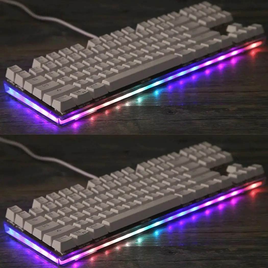 Motospeed K87S ABS USB2.0 Проводная Механическая клавиатура с цветовой моделью RGB Подсветка синий переключатель для компьютерных игр и завязывания белый с 1,8 м кабель