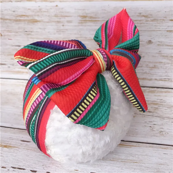 

Baby Headbands Color Blocking Big Bows Turban Headwraps Toddler Infant Haarband Blumen Diy Hair bands Headwear Accessories