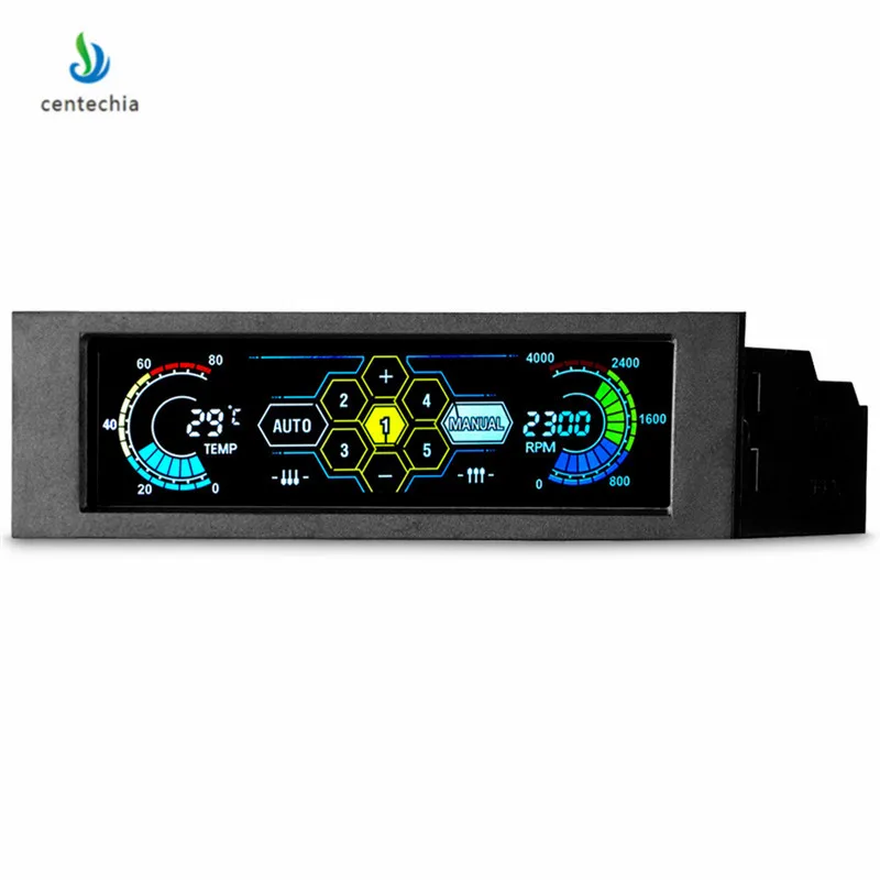 

Centechia PC Fan Cooling Speed Controller Temperature Display LCD Speed Controller for Desktop Cooling CPU Fan Koeler XNC
