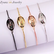 10 шт. ZYZ339-1457 летние пляжные украшения золото/серебро Цвет морской оболочки проложили красочные Радуга браслет cz для женщин