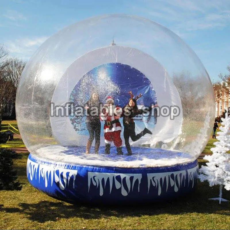 

Free Shipping Free Pump 4m inflatable snow globe photo booth,inflatable halloween snow globe tent for sale