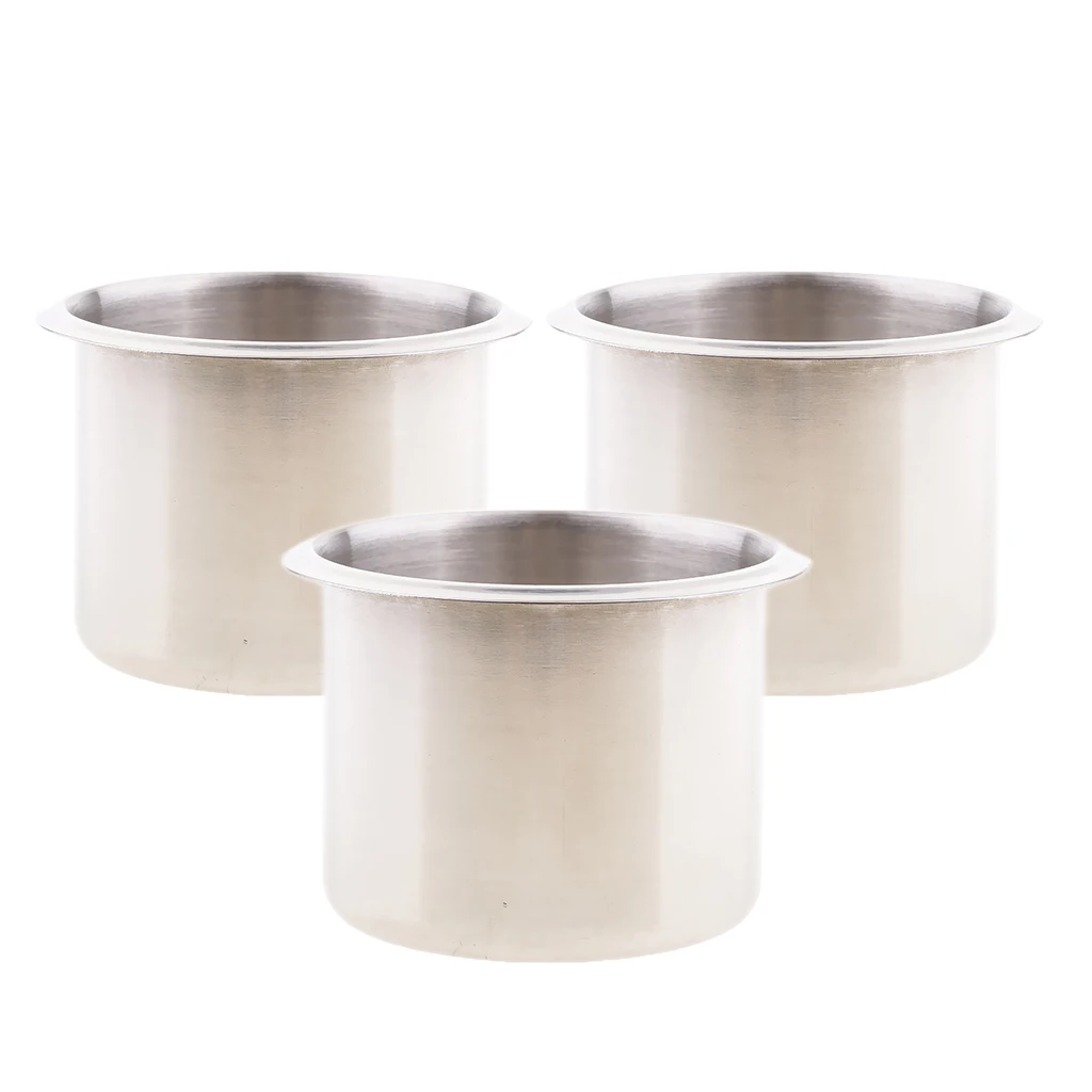 

3 Pcs 2.7'' Stainless Steel Cup Drink Holder for Marine Boat RV Camper Trailer Motorhome Durable
