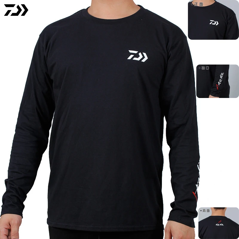 Daiwa одежда для рыбалки Весна Осень футболка полный рукав анти-УФ Солнцезащитный козырек дышащий Открытый рыболовный Топ быстросохнущая Мужская футболка
