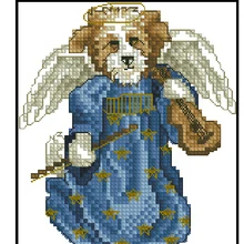 Высокое качество Популярные Счетный Набор для вышивки крестом Ангел Собака Собачка, фея собака