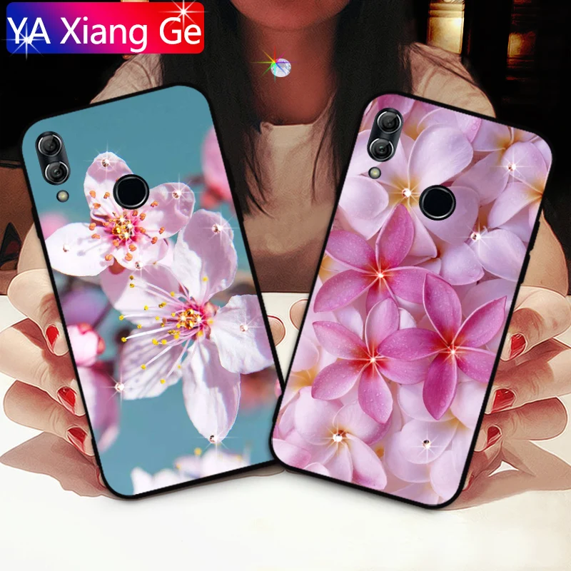 

Glitter Diamond Case For Huawei P8 P9 P10 Plus Luxury Rhinestone Cherry Cover Case For Huawei Honor 8 8C 8S 9 10 Lite 9i 10i