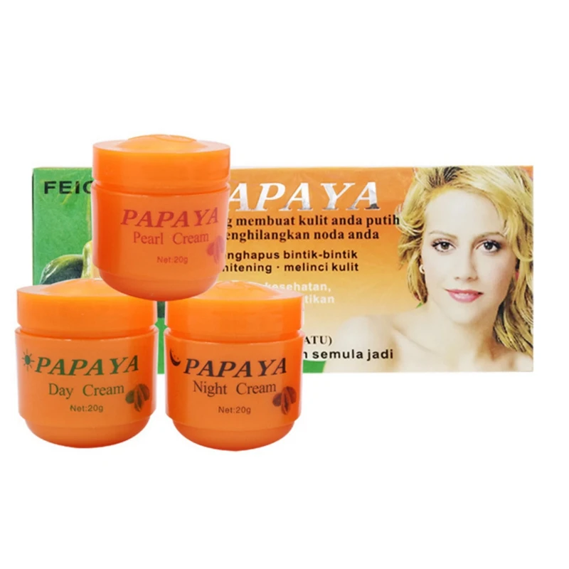 1/2/3pcs Papaya Whitening Creams Set Face Whitening Essence Moisturizing Dilute Freckles Lightening Pigment Freckle Remove
