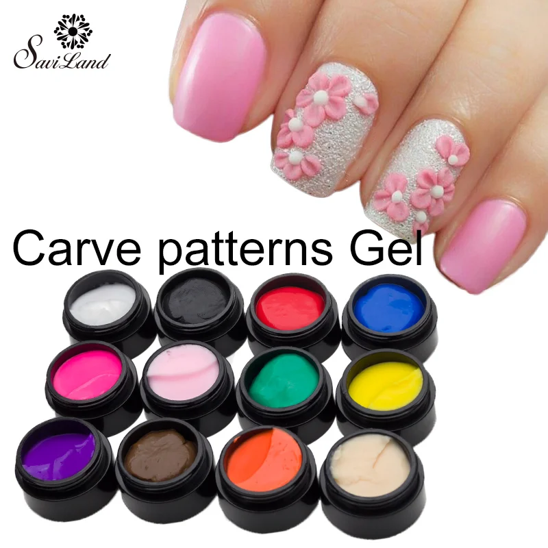 Saviland 1Pcs 8g 3D Painting Coloured UV Sculpture Gel Modelling