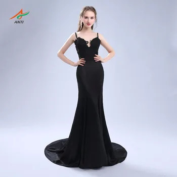 

ANTI Sexy Mermaid Evening Dress Long Vestido De Noiva Strapless Appliques Sweet 16 Years Party Prom Gowns Court Train HQY1345