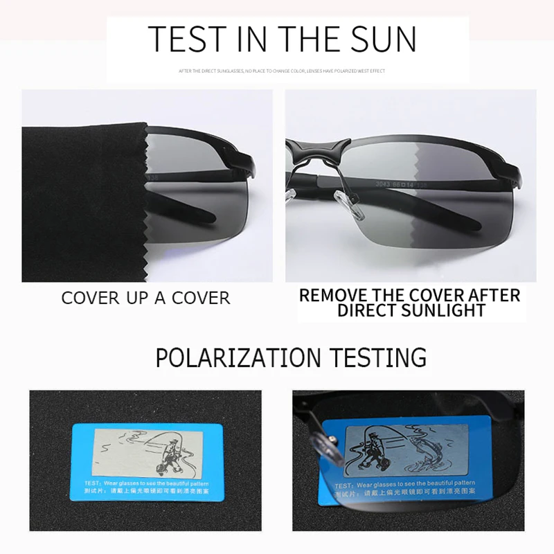BELMON, поляризационные солнцезащитные очки, мужские, фирменный дизайн, для вождения, интеллектуальные, фотохромные, солнцезащитные очки для мужчин, для вождения, UV400, RS719