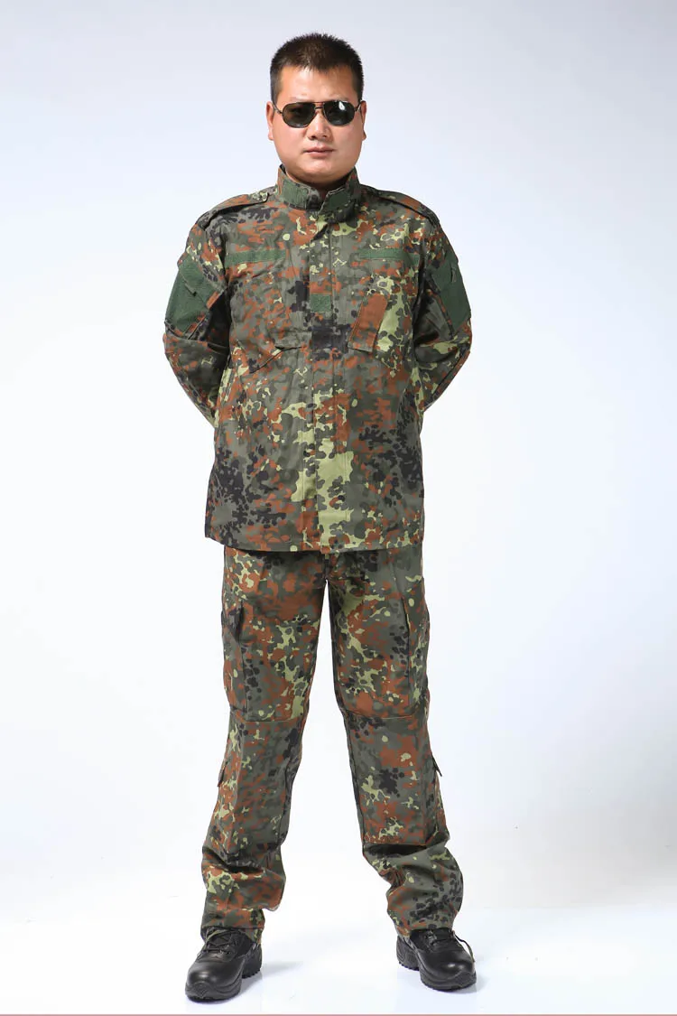 Uniforme alemán de camuflaje Woodland Flecktarn, traje verde