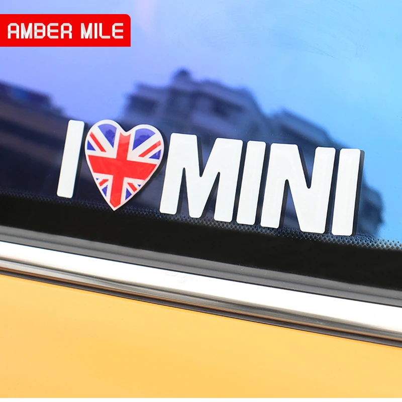 Наклейки AMBERMILE I LOVE MINI для кузова автомобиля наклейки Mini Cooper R56 R60 R55 R53 R50 F56 F55 F54 F60 JCW