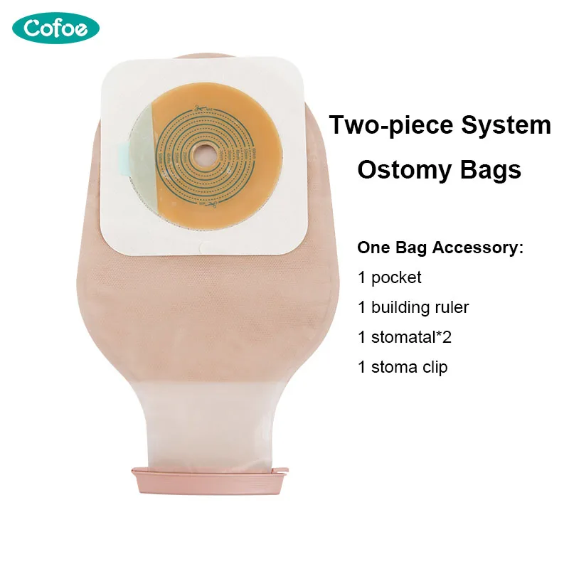Cofoe Two piece System Ostomy Bags Open Drainable Pouches Stoma Bags