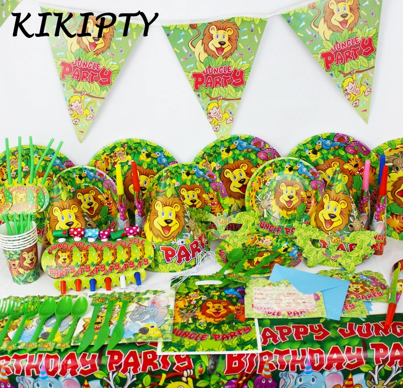 Best Jungle Lion king theme Party Disposable Tableware paper plate cup napkin hat baby shower birthday party decoration supplies