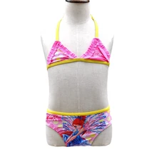 Новинка года; купальный костюм из двух предметов для девочек; Набор детских бикини с рисунком; комплект бикини для девочек; купальный пляжный купальник; CZ894