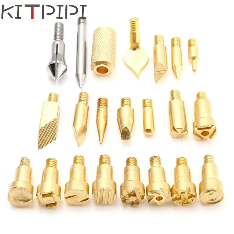 

KITPIPI 22pcs/set Wood Burning Pen Tip Stencil Soldering Iron Pyrography Working Carving Tool Kit For Hobby Craft DKD2691