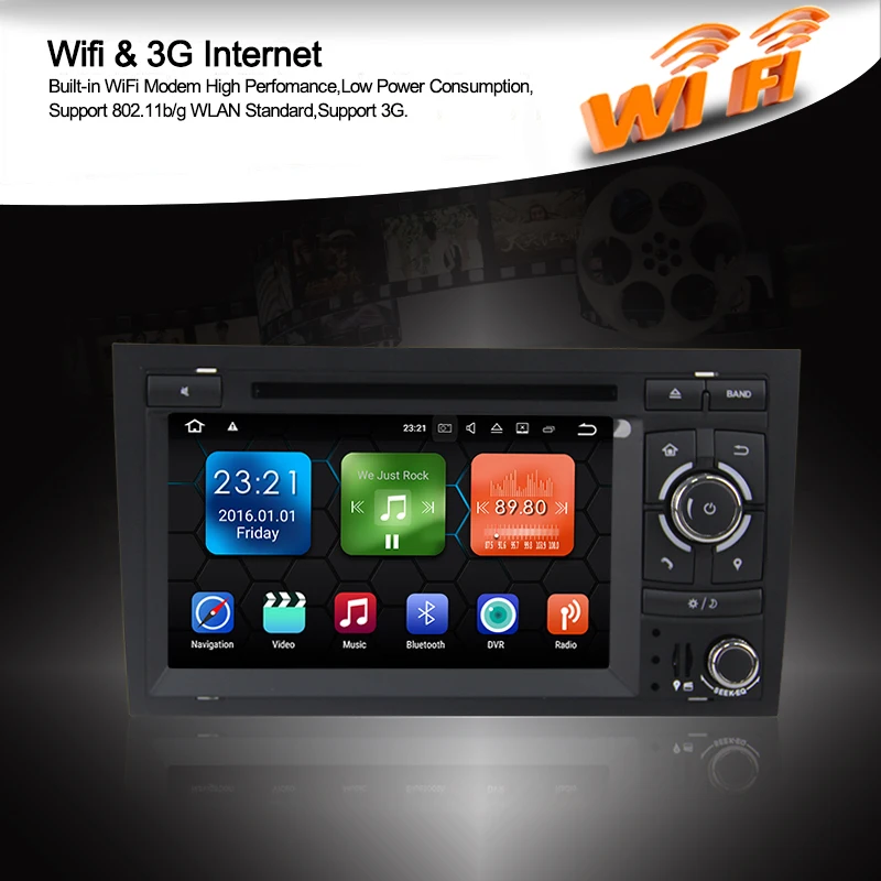 Cheap Android 9.0 2G RAM Car DVD GPS Navigator for Audi A4 GPS (2002-2008) Audi S4/RS4/8E/8F/B9/B7 car radio With GPS Bluetooth wifi 10