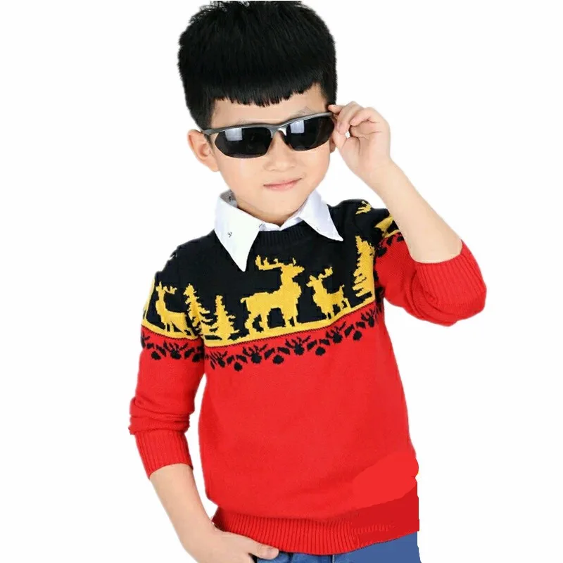 Свитер для маленьких мальчиков; вязаный пуловер с круглым вырезом; детская одежда; осенне-зимняя детская одежда; Повседневные свитера для мальчиков