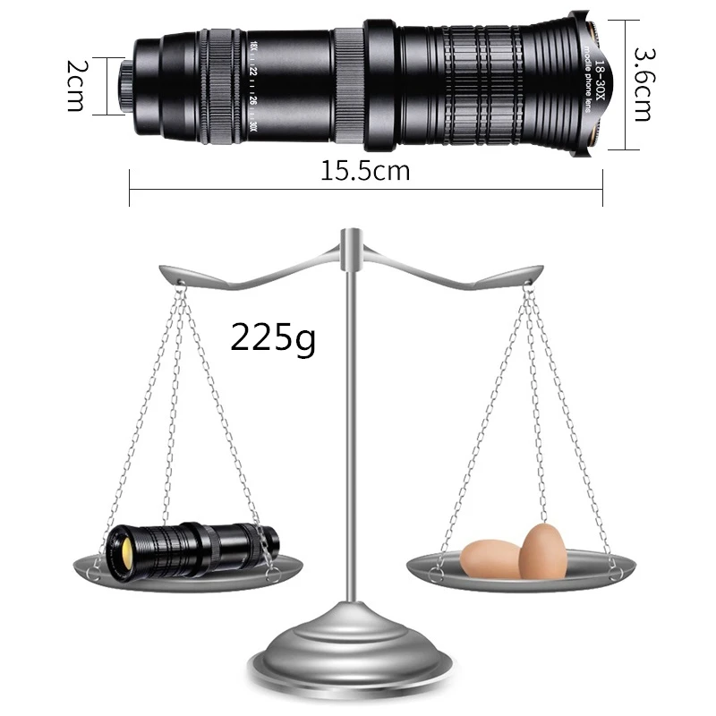 18-30X Телескоп Камера зум телефон телеобъектив объектив для смартфонов с мини штатив для Android iphone Мини объектив