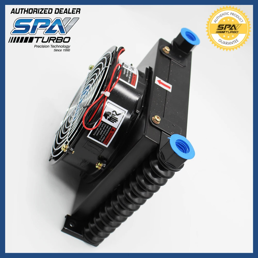 ^*Best Offers 13 rows stacked engine transmission universal oil cooler radiator with fan 12v 10AN female fittings ATV V8 Golf turbo nitrous