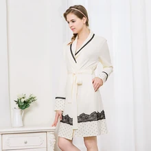 Модные женские банные халаты; коллекция года; сезон осень-зима; Стильные черные кружевные лоскутные модные женские пижамы; ночное белье для девочек;