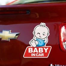 Aliauto Reflective Baby/Dog In Car Sticker Funny Warning Decal Doraemon For Ford Focus BMW Audi VW Toyota Mercedes Volvo Peugeot