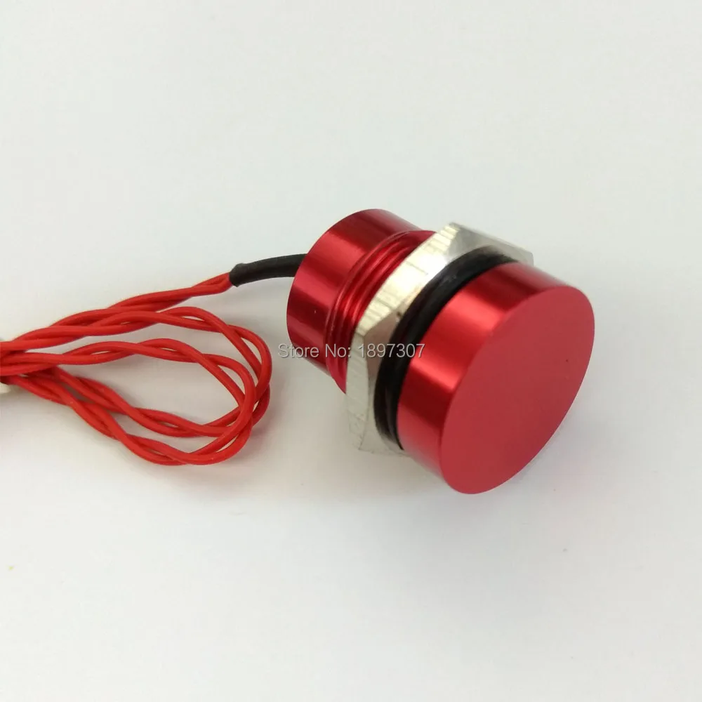 

16mm Red Aluminium momentary normally open 200mA 24VDC piezo pressure switch