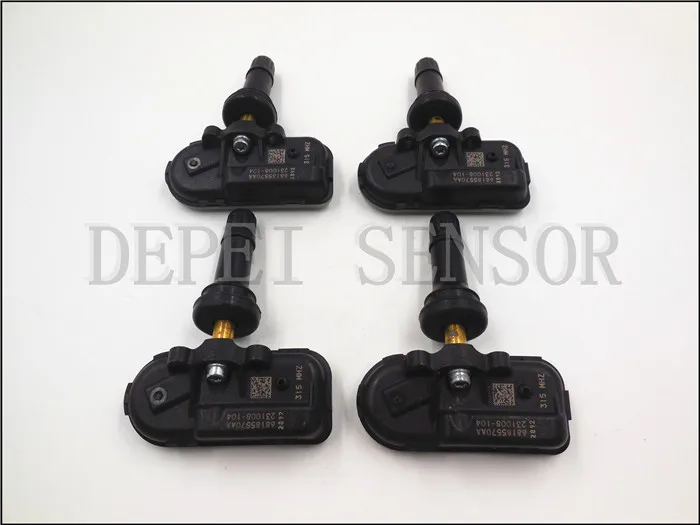 DPQPOKHYY H Установите 4 для CHRYSLER DODGE JEEP шин Датчик давления OEM 68185570AA, 231008-104315 МГц