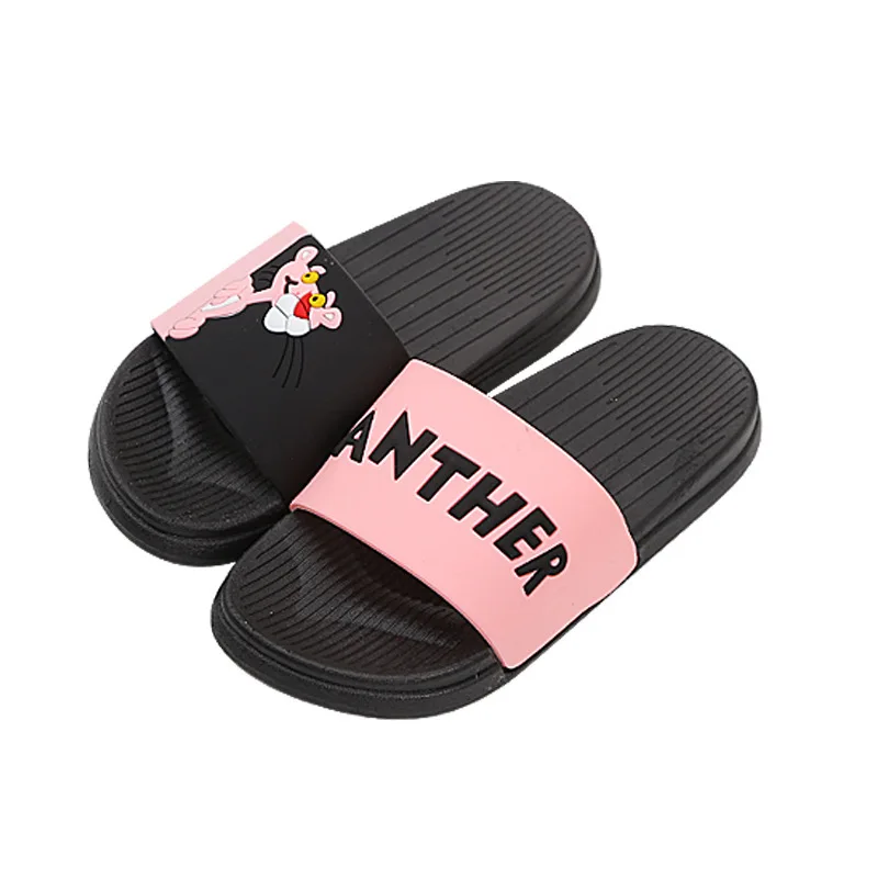 pink black Шлепки женские “Розовая пантера” Летние тапочки,шлепки женские, женская обувь, домашние тапочки, Вьетнамки, Летние домашние Тапочки для ванной, Женские сланцы - Цвет: pink black