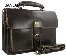 Luxury Genuine Leather Men Briefcase Leather Briefcase Men Laptop Bag 15 4 Brief Case Big Business Bag Male Office Bag Work Bag