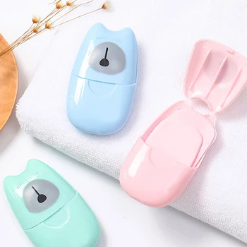 

Portable Washing Hand Wipes Bath Travel Scented Slice Sheets Foaming Box Paper Soap Wholesale Drop Shipping Colorful