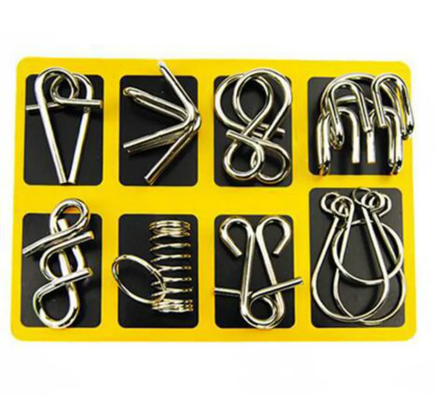 Metal Ring Puzzle Magic Trick Game 8pcs/set Metal Intelligence Solution