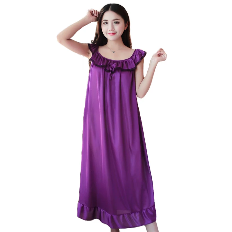 

2022 Sleeveless Chiffon Dress 2019 Women Summer Loose Maternity wear Cozy Long Dresss Sexy Sling Nightdress Female 2680