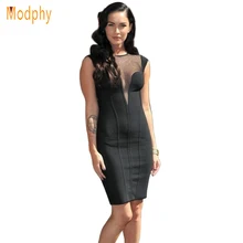 Для женщин сексуальные прозрачные сетчатые черные платья Звездное Бандажное платье для выпускного вечера платья специальных Нарядное платье Прямая поставка HL1769