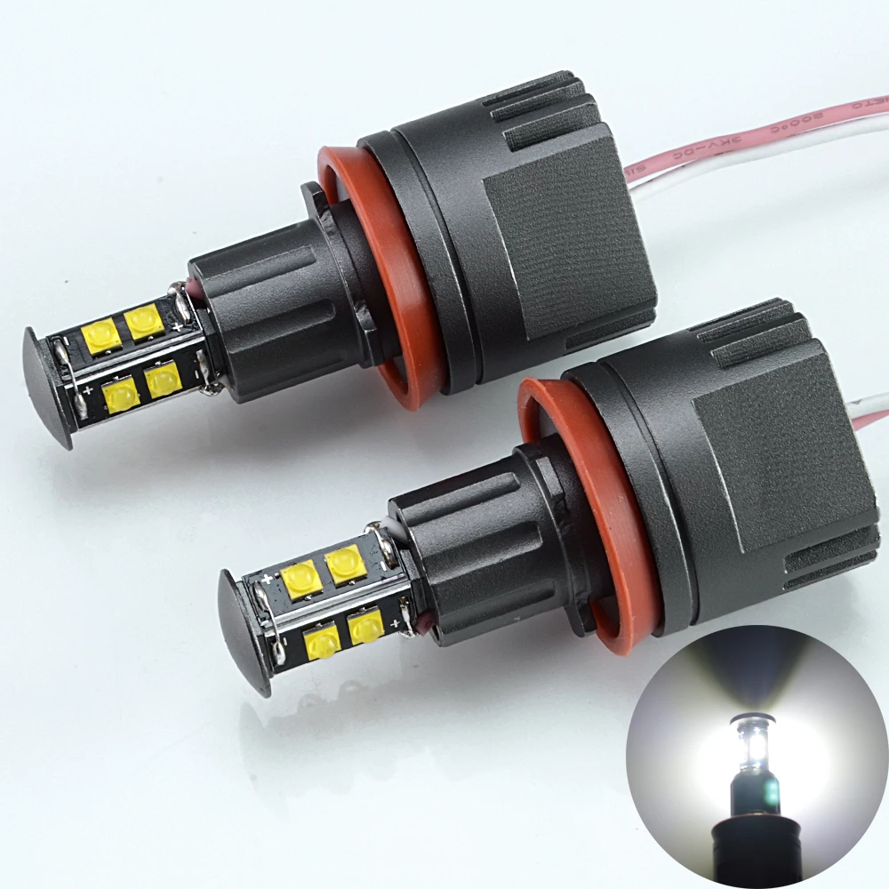 

hippcron 2*80W 160W H8 Angel Eyes LED Marker for CREE LED Chips XTE 4000LM White 7000K for BMW E90 E92 X5 E71 X6 E82 M3 E60 E70