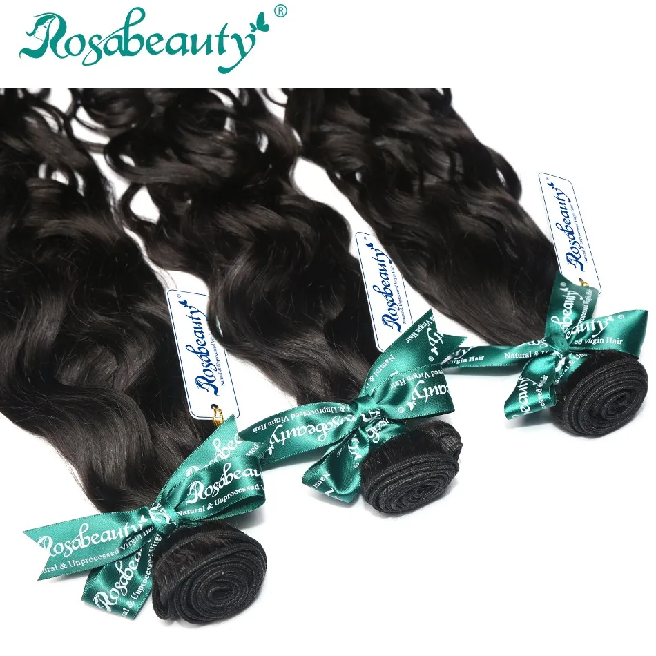 Продукты для волос rosabeauty 8A индийские волнистые пучки натуральные бесплатная