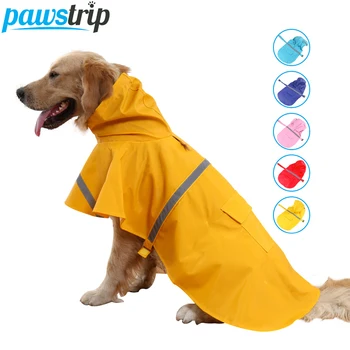 

Pawstrip XS-3XL Large Dog Raincoat Waterproof Dog Clothes Labrador Husky Safety Reflective Dog Coat Puppy Dog Rain Clothing
