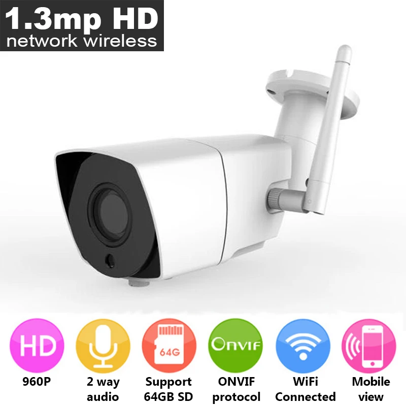 

960P HD CAM Network Wireless Camera, Metal Waterproof iP Outdoor WiFi Camera, 1/4 inch 1.3mp Night Vision Infrared Camera