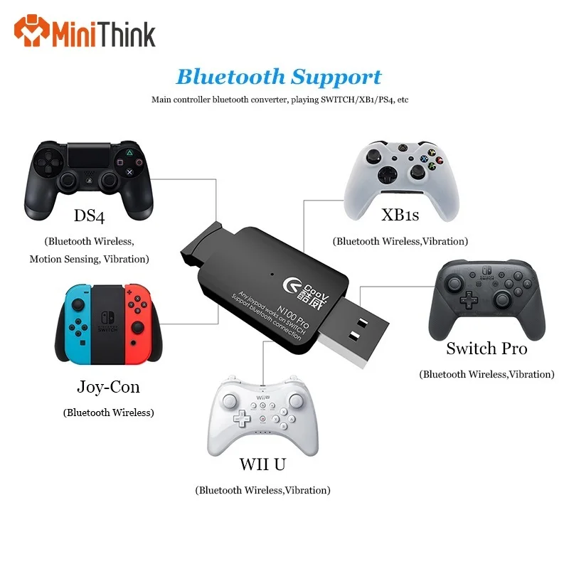 Беспроводной bluetooth контроллер CooV N100 Pro адаптер конвертер 4 0 для NS Nintendo Switch PS4 Xbox one S