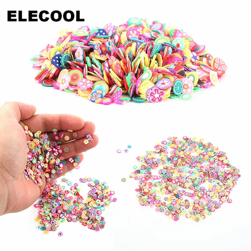 Elecool новые 3D акриловые наконечники фруктовый цветок блестки украшения Маникюр для украшения ногтей