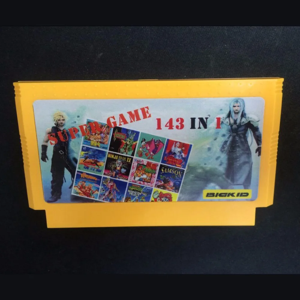 

143 In 1 with game Earthbound Final Fantasy 1 2 3 Kirby's Adventure Star Wars 60 PINS Game Card For 8 Bit D99 Game Player