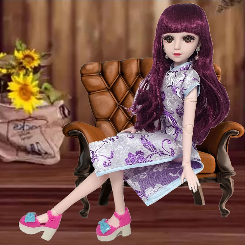 60 см куклы Cheongsam китайский стиль Одежда для 1/3 BJD кукла элегантное Деловое платье древний костюм аксессуары для кукол игрушки