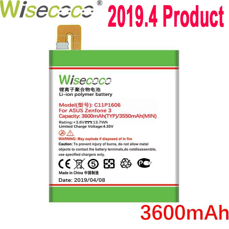

WISECOCO 3600mAh C11P1606 Battery For ASUS Zenfone 3 Laser 5.5" ZC551KL Phone In Stock Latest Production Battery+Tracking Number